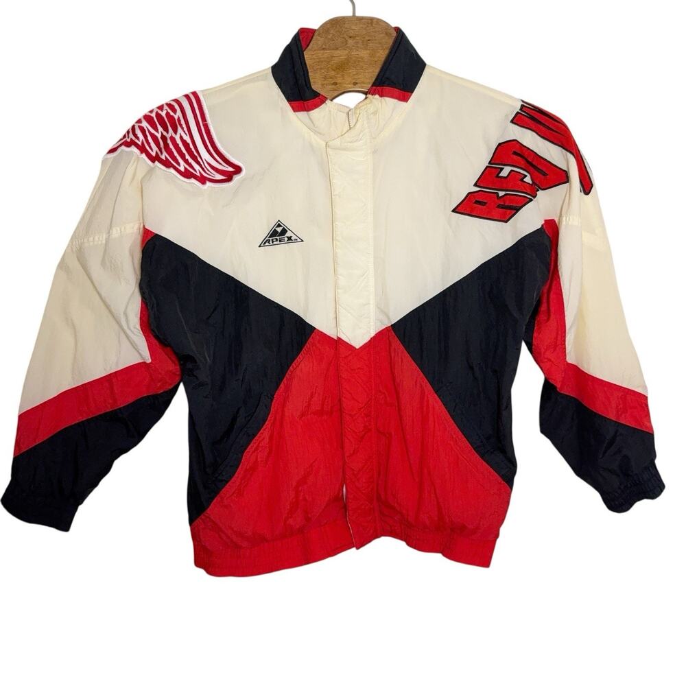 Vintage Apex One Redwings Jacket Mens Size Large NHL Windbreaker Lined Hockey